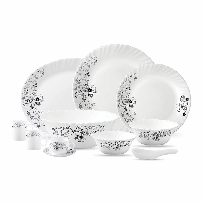 La Opala Dinner Set Mystrio Black Classique 44 Pieces LM044