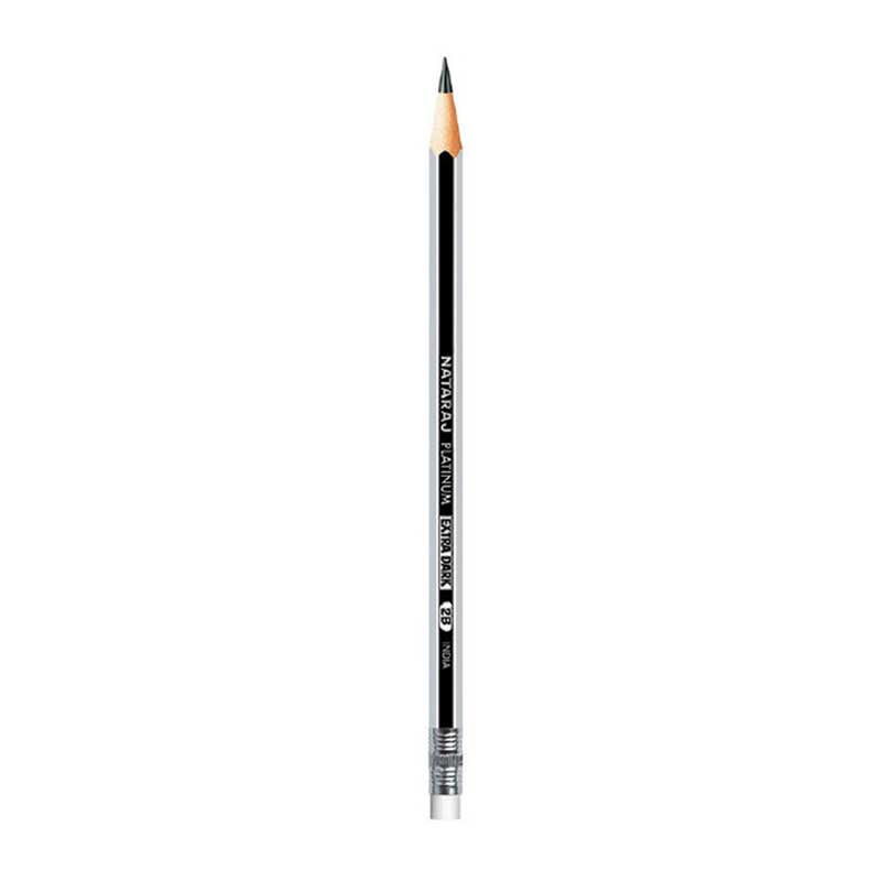 Nataraj Pencil 2B Platinum Extra Dark With Eraser 12pcs P01584