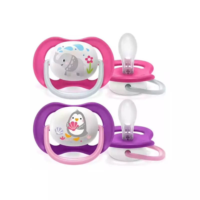 Philips Avent Soother Ultra Air Animals for Girl 6-18m 2's 080/08