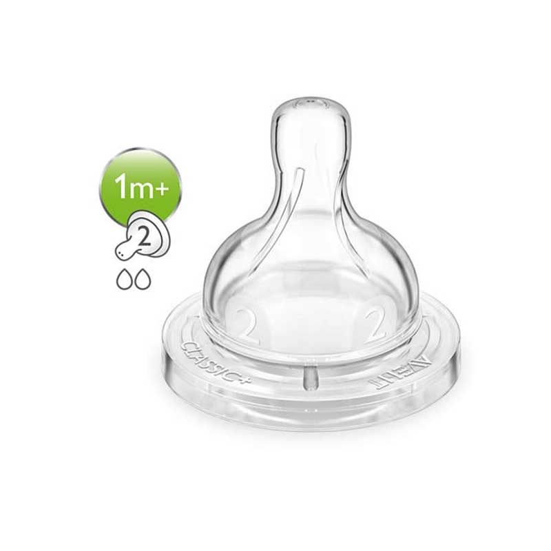 Philips Avent Teat Anti-Colic Slow Flow 2 Holes 1m+ 2's 632/27