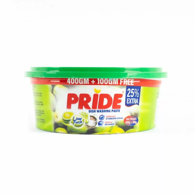 Pride Dishwashing Paste Lime Fresh 400g + 25% free (Pack of 12)