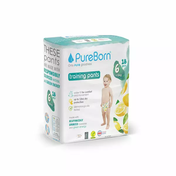 Pure Born Pants/Pull Ups Size 6, Extra Large, 15+kg (Pack of 18pcs)