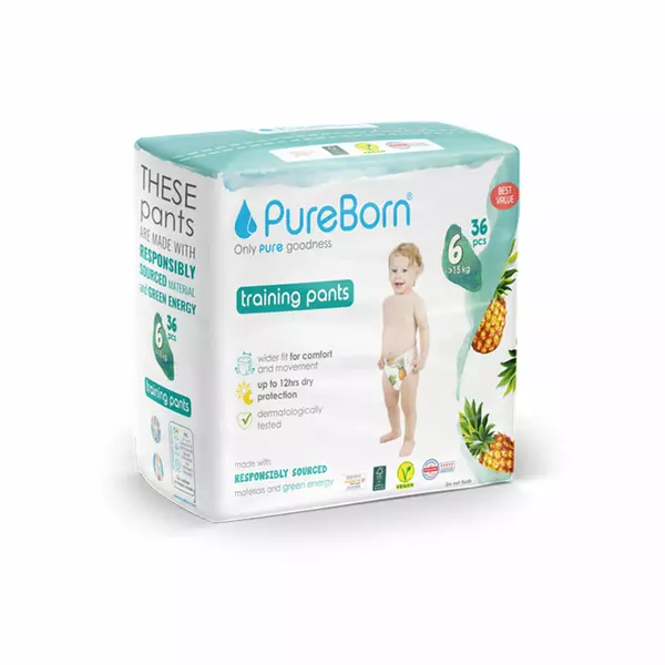 Pure Born Pants/Pull Ups Size 6, Extra Large, 15+kg (Pack of 36pcs)