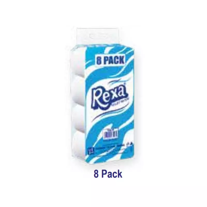 Rexa Toilet Tissue Rolls White Pack of 8