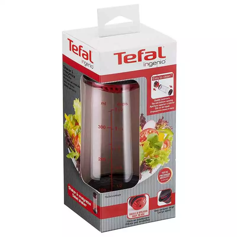 Tefal Ingenio Oil Bottle Salad Dressing Shaker Glass Bottle Vinaigrette Shaker Premium Quality K2073014