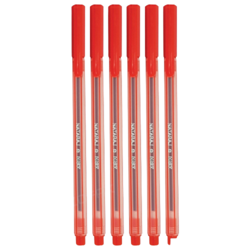 Nataraj Mist Pen 621 0.7mm 6pcs Red P06326