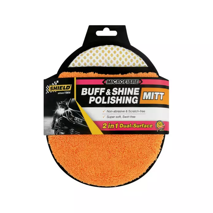 Shield-Auto Microfibre Buff & Shine Polishing Mitt 2in1 Dual Surface SH1140