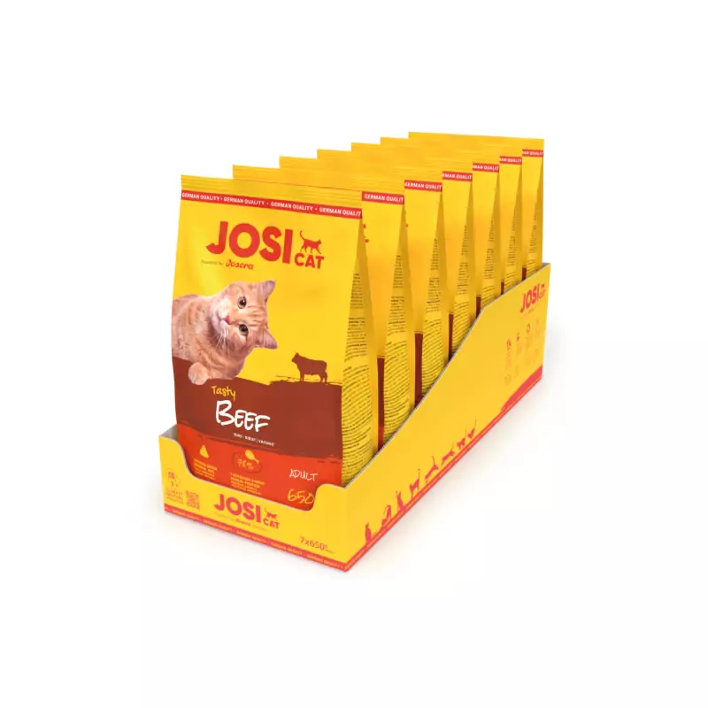 Josicat Tasty Beef Cat Dry Food for Adult 650g (Pack of 7)