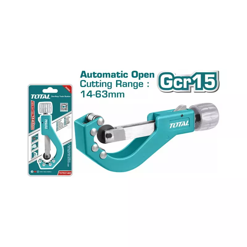 Total Copper, Aluminium & PVC Pipe Cutter 14-63mm with High Quality Blade & Aluminium Knob THT531463