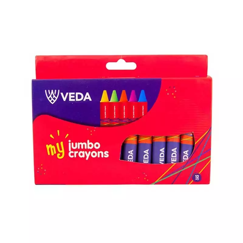 Veda Wax Crayons Jumbo 1400mm 12pc Pack CR-J12A Price of 10 Packs