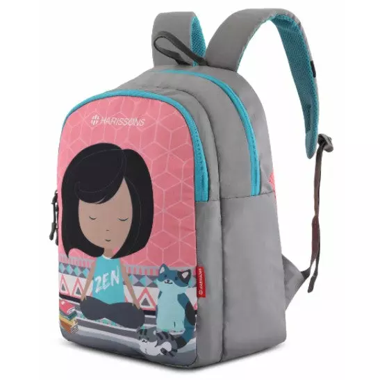 Harissons School Backpack Zen Girl 19L 30 x 39 x 16cm Pink Storm Dust